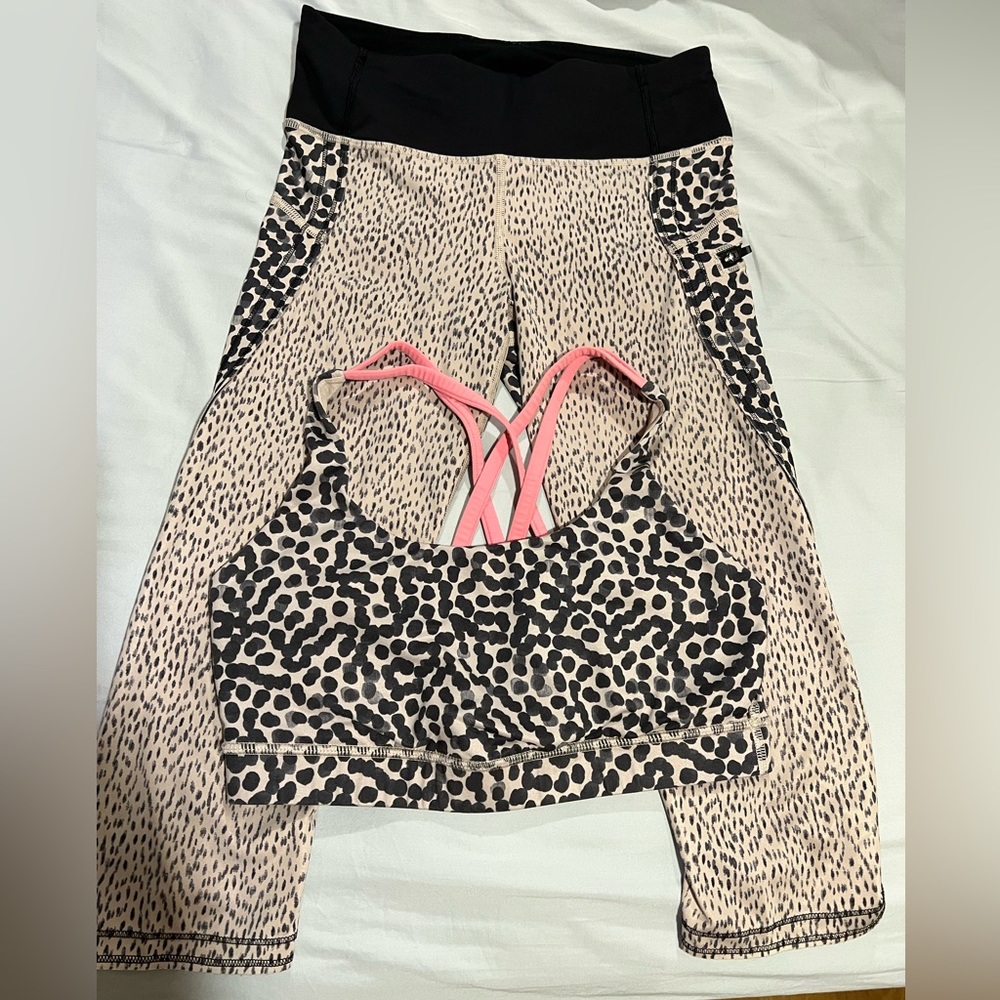 Lululemon leopard capri set
